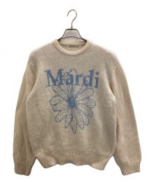 Mardi Mercredi（マルディメクルディ）の古着「カシミヤウールブレンドニット」｜ベージュ×ブルー