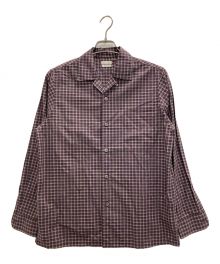 STEVEN ALAN（スティーブンアラン）の古着「MINI TARTAN CHECK OPEN COLLAR SHIRT」｜レッド×ネイビー