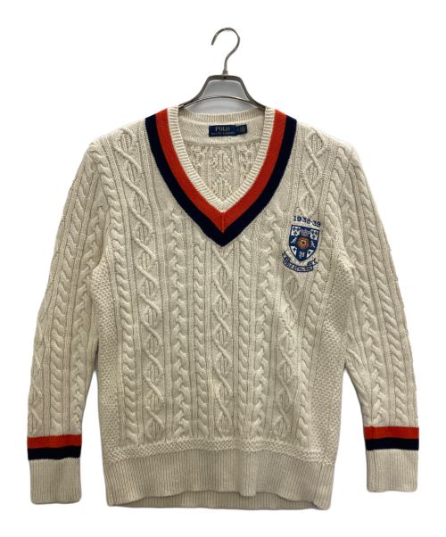 POLO RALPH LAUREN（ポロ・ラルフローレン）POLO RALPH LAUREN (ポロ・ラルフローレン) Shield-patch Cricket Sweater アイボリー サイズ:Sの古着・服飾アイテム