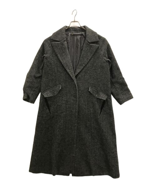 muller of yoshiokubo（ミュラーオブヨシオクボ）muller of yoshiokubo (ミュラーオブヨシオクボ) Herringbone Long Coat グレー サイズ:38の古着・服飾アイテム