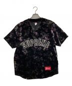 SUPREMEシュプリーム）の古着「Floral Velour Baseball Jersey」｜ブラック