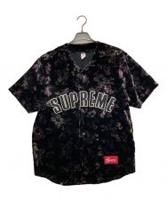 Supreme (シュプリーム) Floral Velour Baseball Jersey ブラック サイズ:M