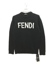 FENDI（フェンディ）の古着「クルーネックロゴニット」｜ブラック