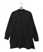 COMOLIコモリ）の古着「BAND COLLAR SHIRT バンドカラーシャツ」｜ブラック