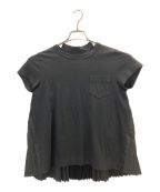 sacaiサカイ）の古着「Pleated cotton T-shirt」｜ブラック