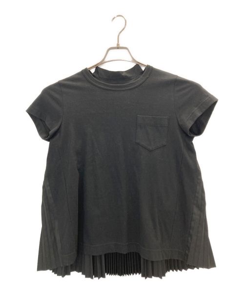 sacai（サカイ）sacai (サカイ) Pleated cotton T-shirt ブラック サイズ:Ⅿの古着・服飾アイテム