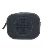 TORY BURCHトリーバーチ）の古着「Perforated-logo Round Cross-body In Black」｜ブラック