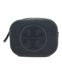 TORY BURCH（トリーバーチ）の古着「Perforated-logo Round Cross-body In Black」｜ブラック