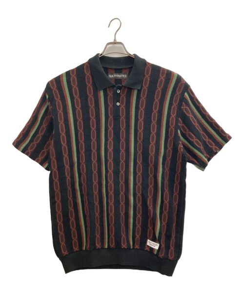 WACKO MARIA（ワコマリア）WACKO MARIA (ワコマリア) 24SS STRIPED JACQUARD SUMMER KNIT POLO SHIRT ブラウン サイズ:Mの古着・服飾アイテム