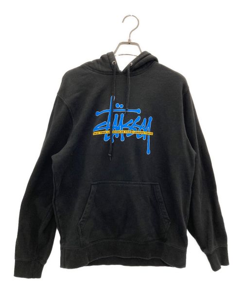 stussy（ステューシー）stussy (ステューシー) ロゴプルオーバーパーカー ブラック サイズ:Ⅿの古着・服飾アイテム