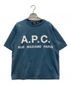 A.P.C.×EDIFICEアーペーセー×エディフィス）の古着「別注 フロント ビッグ ロゴ オーバーサイズ Tシャツ」｜ブルー