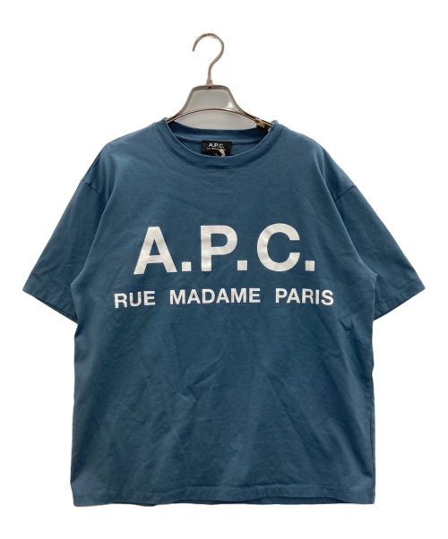 A.P.C.（アーペーセー）A.P.C. (アーペーセー) EDIFICE (エディフィス) 別注 フロント ビッグ ロゴ オーバーサイズ Tシャツ ブルー サイズ:M 未使用品の古着・服飾アイテム