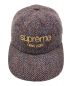 Supreme (シュプリーム) ウール ヘリンボーン クラシックロゴ 6パネル キャップ グレー：7000円