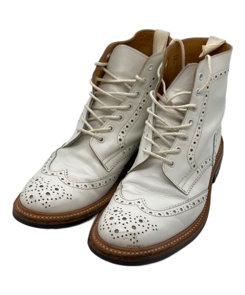 Tricker's（トリッカーズ）Tricker's (トリッカーズ) ウィングチップブーツ ホワイト サイズ:8　1/2の古着・服飾アイテム