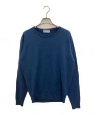 JOHN SMEDLEY (ジョンスメドレー) クルーネックウールニット ブルー サイズ:Ｍ