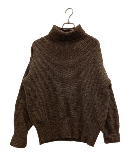 oldderby Knitwear（オールドダービーニットウェア）Oldderby Knitwear (オールドダービーニットウェア) タートルネックニット ブラウン サイズ:40の古着・服飾アイテム