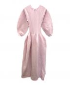 CFCLシーエフシーエル）の古着「POTTERY LONG PUFF SLEEVE DRESS」｜ピンク