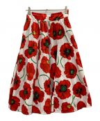 KENZOケンゾー）の古着「Poppy floral-pattern skirt」｜レッド×ホワイト