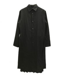 GROUND Y（グラウンドワイ）の古着「21AW T/W Gabardine バックプリーツコート」｜ブラック