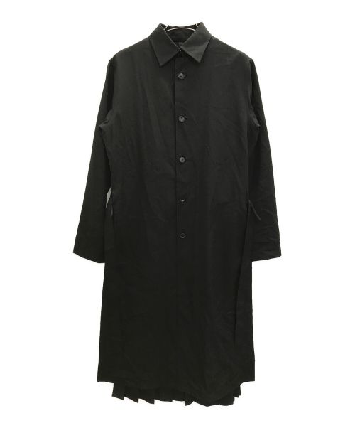 GROUND Y（グラウンドワイ）GROUND Y (グラウンドワイ) 21AW T/W Gabardine バックプリーツコート ブラック サイズ:3の古着・服飾アイテム