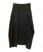 Y'sワイズ）の古着「CREPE de CHINE PANEL TUCK FLARED SKIRT」｜ブラック