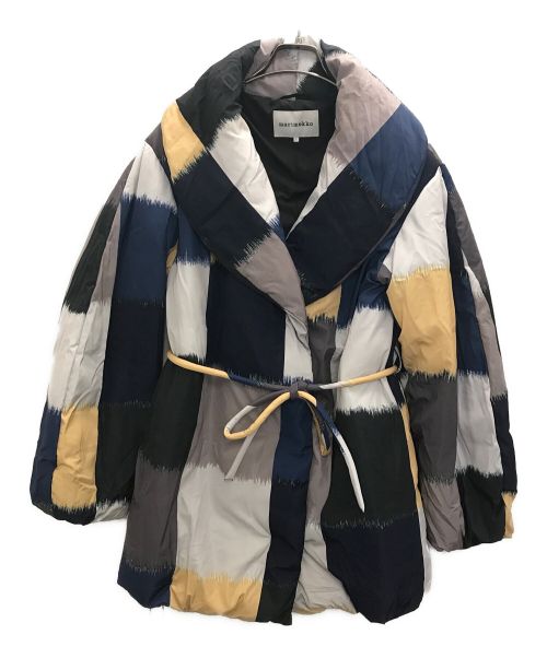 marimekko（マリメッコ）marimekko (マリメッコ) Ostjakki KOLMIKKO COATS 総柄パフジャケット ネイビー サイズ:ｓの古着・服飾アイテム