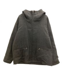 AURALEE（オーラリー）の古着「BLUEFACED WOOL DOUBLE CLOTH ZIP HOODIE」｜グレー