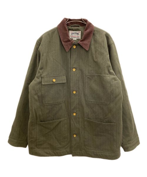 HOUSTON（ヒューストン）HOUSTON (ヒューストン) ソリッド ビエラ カバーオール SOLID VIYELLA COVERALL グリーン サイズ:XXLの古着・服飾アイテム