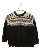 WHITE MOUNTAINEERINGホワイトマウンテ二アニング）の古着「NORDIC PATTERN CREWNECK KNIT」｜ブラック