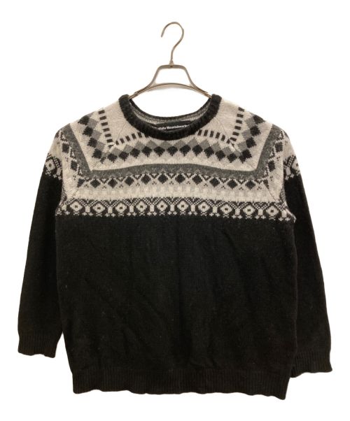 WHITE MOUNTAINEERING（ホワイトマウンテ二アニング）WHITE MOUNTAINEERING (ホワイトマウンテ二アニング) NORDIC PATTERN CREWNECK KNIT ブラック サイズ:2の古着・服飾アイテム