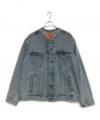 LEVI'Sリーバイス）の古着「ノーカラーデニムジャケット」｜ブルー