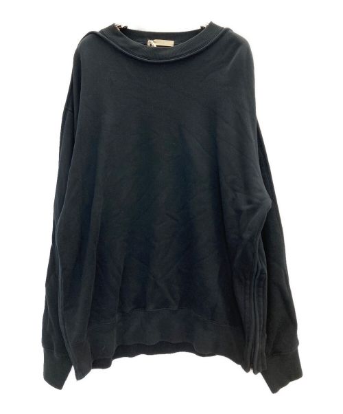 YOKE（ヨーク）YOKE (ヨーク) OVERSIZED PIPING SWEAT SHIRT ブラック サイズ:3 未使用品の古着・服飾アイテム