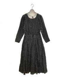 ne quittez pas（ヌキテパ）の古着「Dot Print Tuck Sleeve Dress」｜ブラック