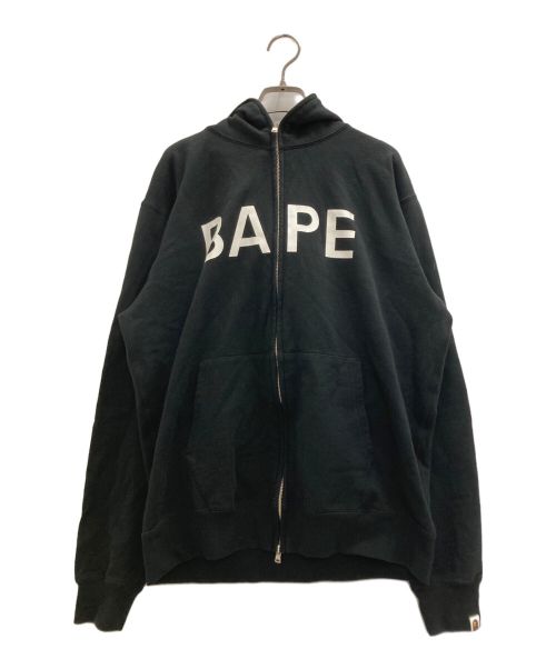 A BATHING APE（アベイシングエイプ）A BATHING APE (アベイシングエイプ) ロゴプリントジップパーカー ブラック サイズ:XLの古着・服飾アイテム