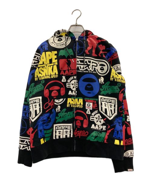 Aape BY A BATHING APE（エーエイプ バイ アベイシングエイプ）AAPE BY A BATHING APE (エーエイプ バイ アベイシングエイプ) ジップパーカー ブラック サイズ:XLの古着・服飾アイテム