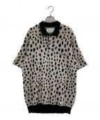 WACKO MARIAワコマリア）の古着「LEOPARD KNIT POLO SHIRT」｜ホワイト×ブラック