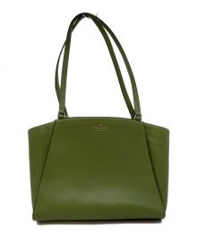 Kate Spade（ケイトスペード）の古着「ブリム ぺブル レザー ラップトップ トート」｜グリーン