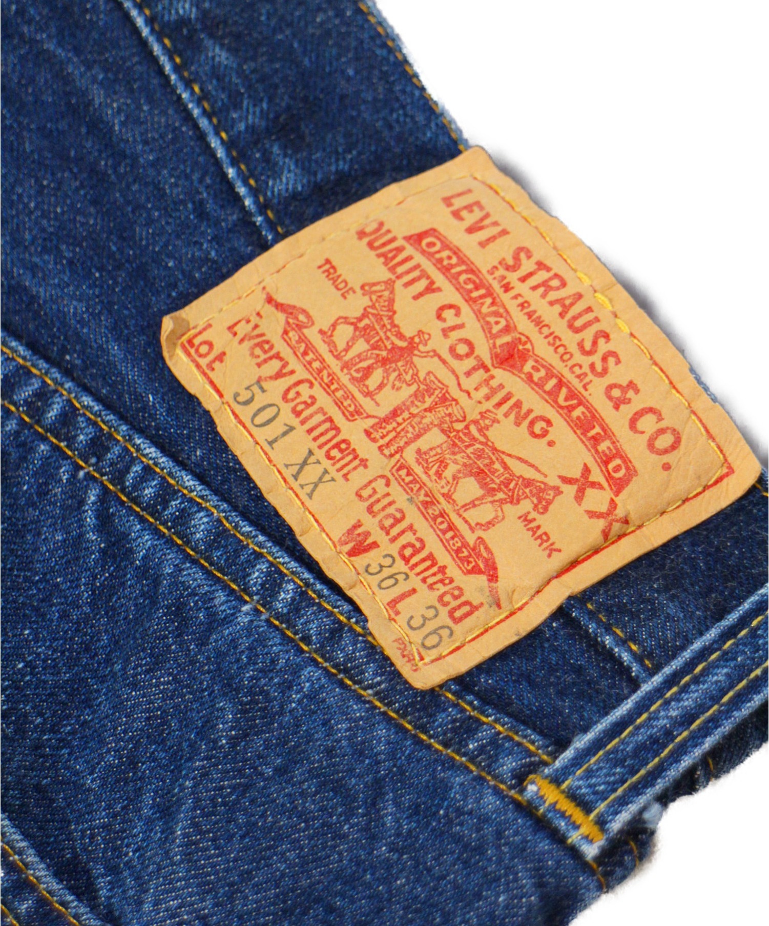 中古・古着通販】LEVIS 501XX (リーバイス501ダブルエックス) デニムパンツ インディゴ サイズ:91cm(Ｗ36) USA製 紙パッチ  1955年モデル復刻 ボタン裏555 バレンシア工場｜ブランド・古着通販 トレファク公式【TREFAC FASHION】