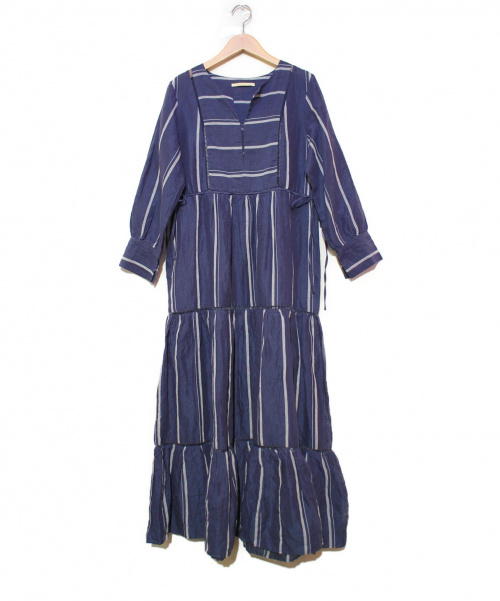 中古 古着通販 Ne Quittez Pas ヌキテパ リネン混ワンピース ネイビー サイズ Free Cotton Linen Tiered Dress ブランド 古着通販 トレファク公式 Trefac Fashion