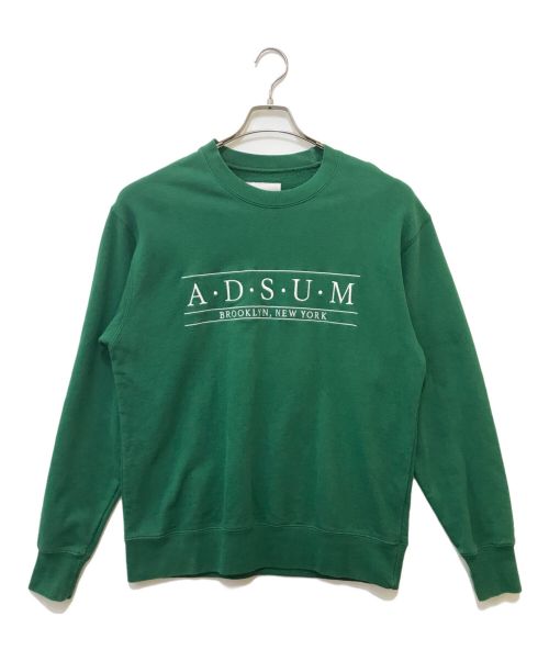 adsum（アドサム）ADSUM (アドサム) ロゴスウェット グリーン サイズ:SMALLの古着・服飾アイテム