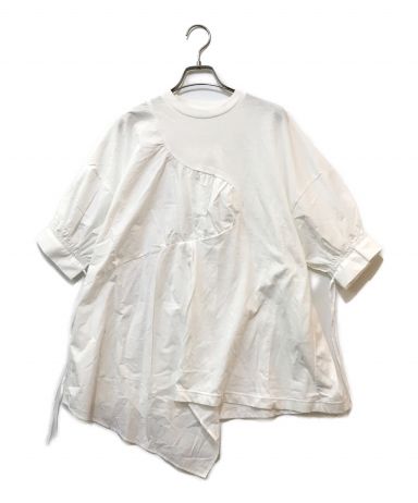 中古・古着通販】ENFOLD (エンフォルド) DRAPE FLARE BLOUSE ホワイト