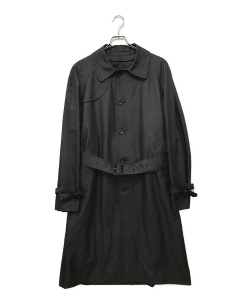 Aquascutum（アクアスキュータム）Aquascutum (アクアスキュータム) PADDINGTONシングルベルテッドコート ブラック サイズ:40の古着・服飾アイテム