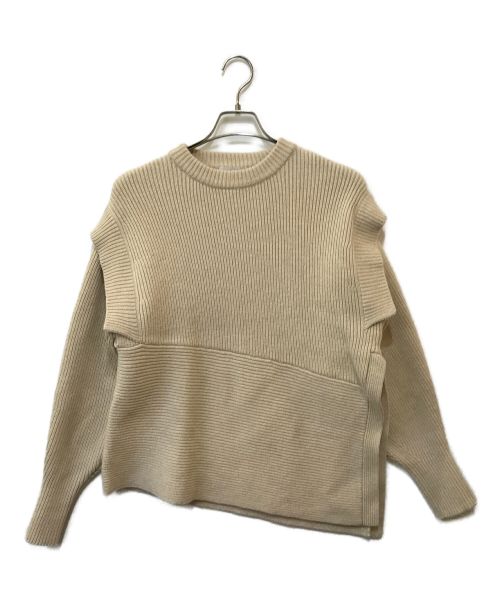 CLANE（クラネ）CLANE (クラネ) 2WAY SLANT KNIT TOPS アイボリー サイズ:1の古着・服飾アイテム