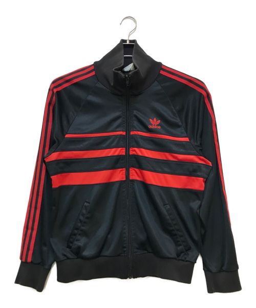 adidas（アディダス）adidas (アディダス) トラックジャケット ブラック×レッド サイズ:Lの古着・服飾アイテム