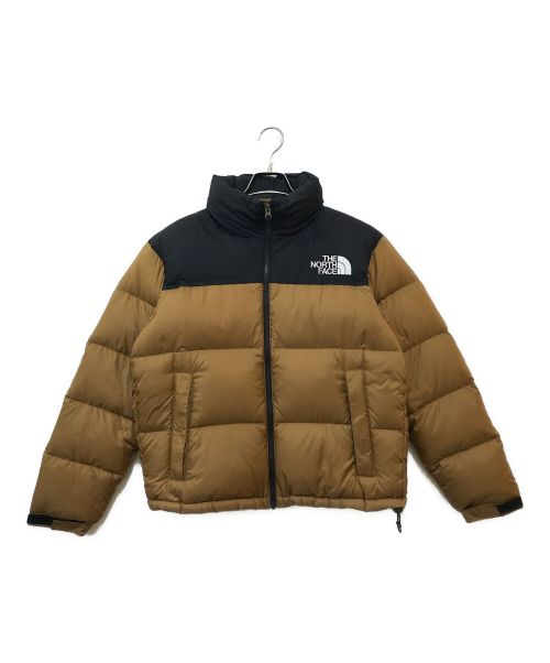 THE NORTH FACE（ザ ノース フェイス）THE NORTH FACE (ザ ノース フェイス) short Nuptse Jacket ブラック×ベージュ サイズ:Lの古着・服飾アイテム