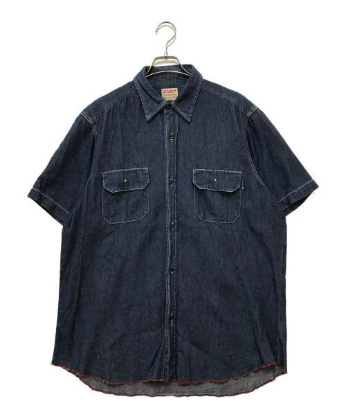 stussy（ステューシー）stussy (ステューシー) S/Sデニムシャツ インディゴ サイズ:LARGEの古着・服飾アイテム