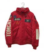 AVIREXアヴィレックス）の古着「CWU TOP GUN/HANGAR 3」｜レッド