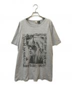 stussy×Championステューシー×チャンピオン）の古着「ローラプリントTシャツ」｜グレー