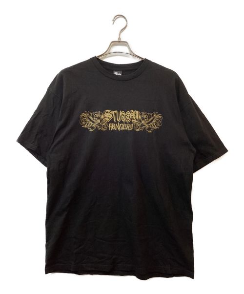 stussy（ステューシー）stussy (ステューシー) プリントTシャツ ブラック サイズ:XLの古着・服飾アイテム