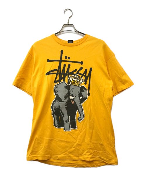 stussy（ステューシー）stussy (ステューシー) プリントTシャツ イエロー サイズ:XLの古着・服飾アイテム